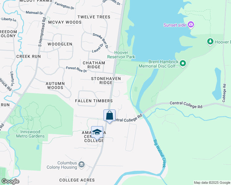map of restaurants, bars, coffee shops, grocery stores, and more near 622 South Sunbury Road in Westerville