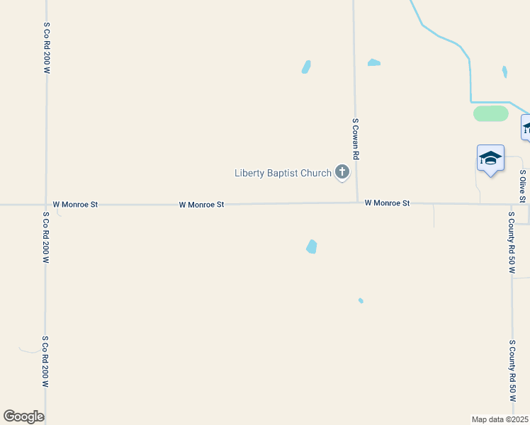 map of restaurants, bars, coffee shops, grocery stores, and more near 2129 West Co Road 600 South in Muncie