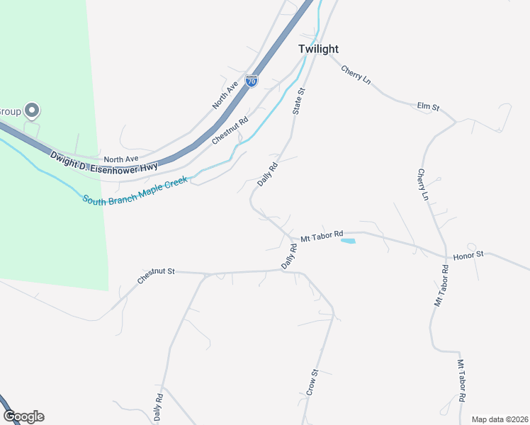 map of restaurants, bars, coffee shops, grocery stores, and more near 127 Dally Road in Charleroi