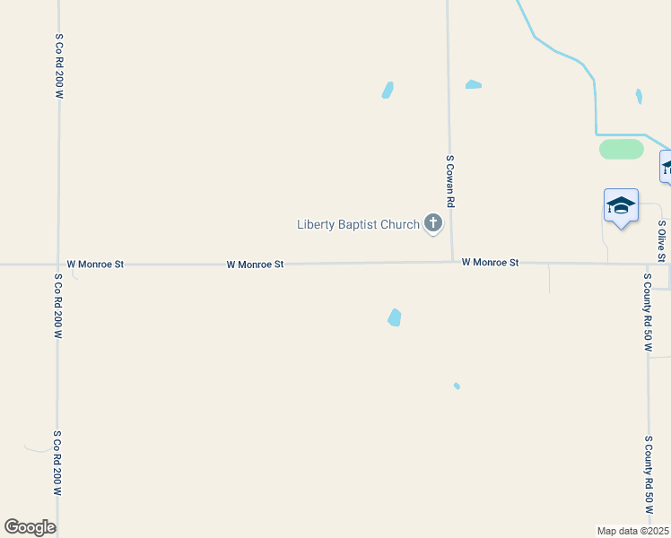 map of restaurants, bars, coffee shops, grocery stores, and more near 2129 West Co Road 600 South in Muncie