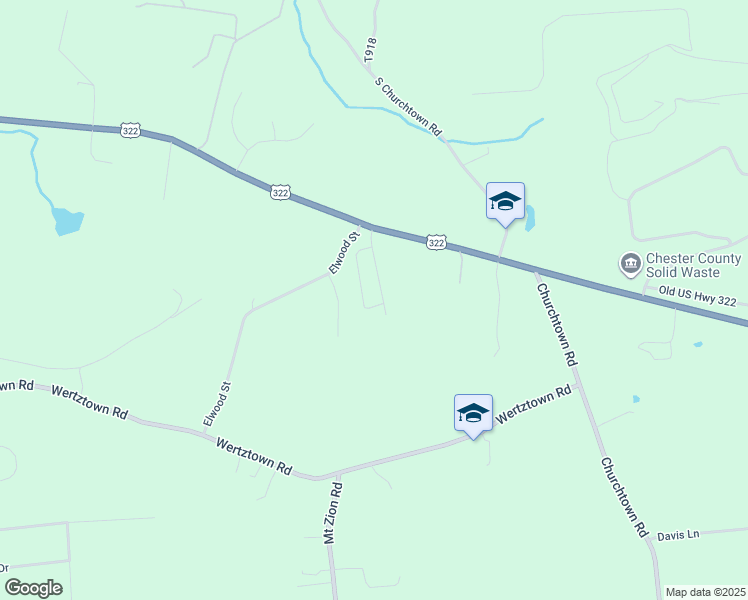 map of restaurants, bars, coffee shops, grocery stores, and more near 1 Mountain Top Ln in Narvon