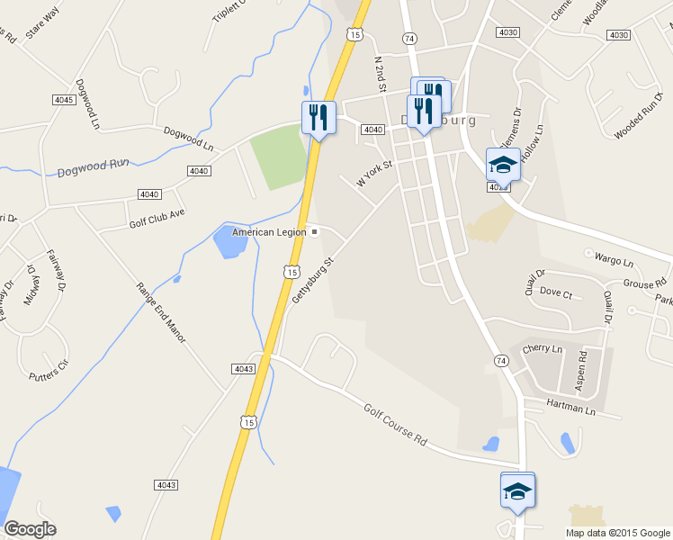 map of restaurants, bars, coffee shops, grocery stores, and more near 311 Gettysburg Street in Dillsburg