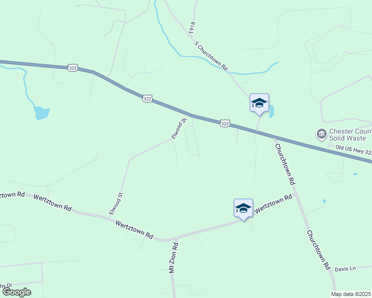 map of restaurants, bars, coffee shops, grocery stores, and more near 1 Mountain Top Lane in Narvon
