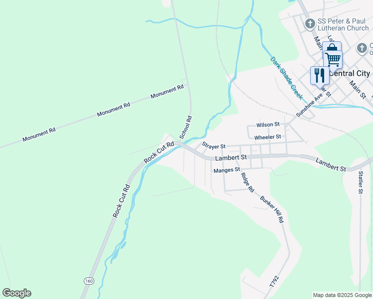 map of restaurants, bars, coffee shops, grocery stores, and more near 211 Line Street in Central City