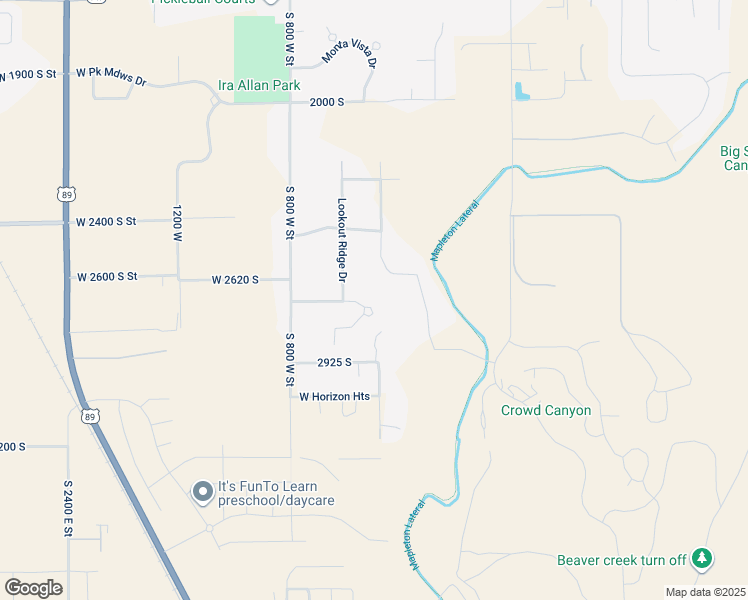map of restaurants, bars, coffee shops, grocery stores, and more near 662 Overlook Ridge Drive in Mapleton