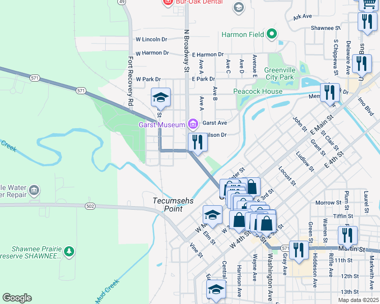 map of restaurants, bars, coffee shops, grocery stores, and more near in 