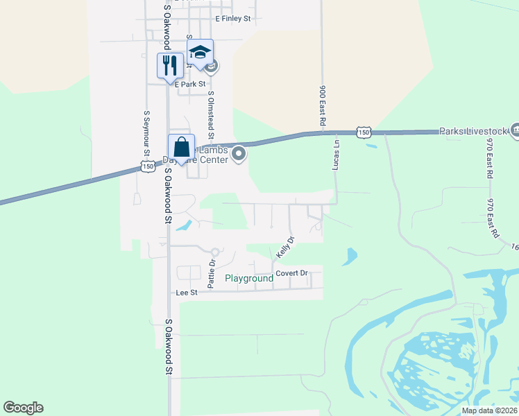 map of restaurants, bars, coffee shops, grocery stores, and more near 300-398 Birch Lane in Oakwood