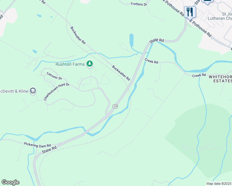 map of restaurants, bars, coffee shops, grocery stores, and more near 4513 State Road in Phoenixville
