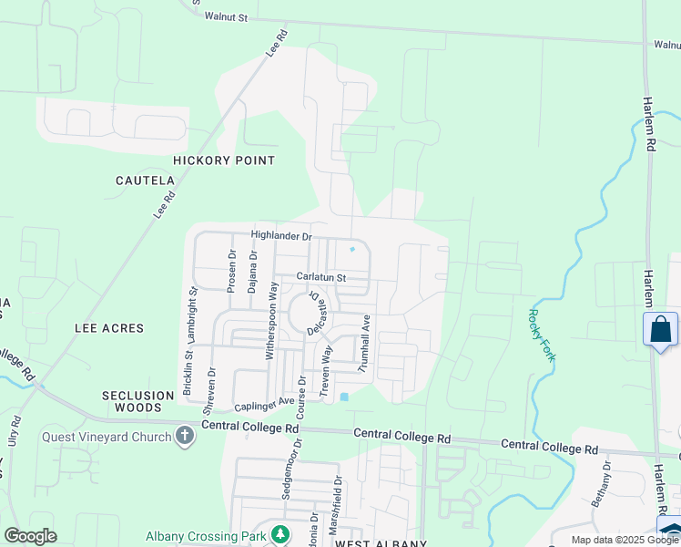 map of restaurants, bars, coffee shops, grocery stores, and more near 6130 Carlatun Street in Westerville