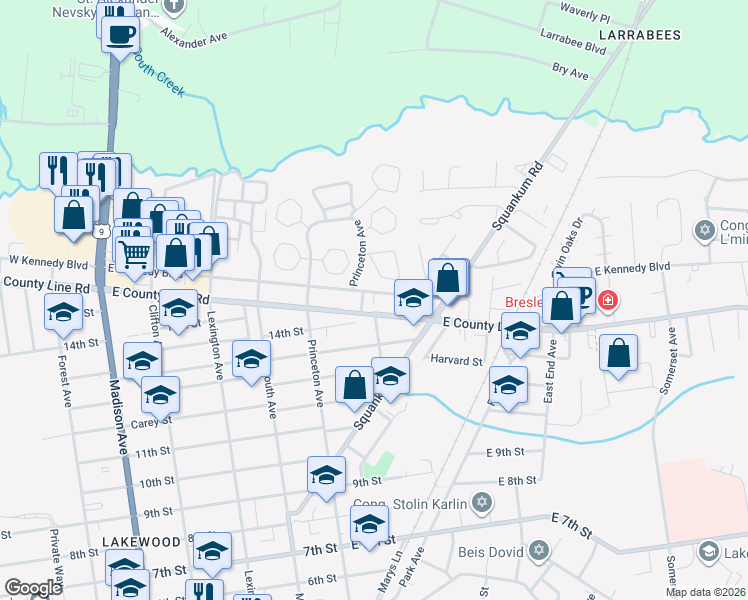 map of restaurants, bars, coffee shops, grocery stores, and more near 1501 Berkowitz Avenue in Lakewood