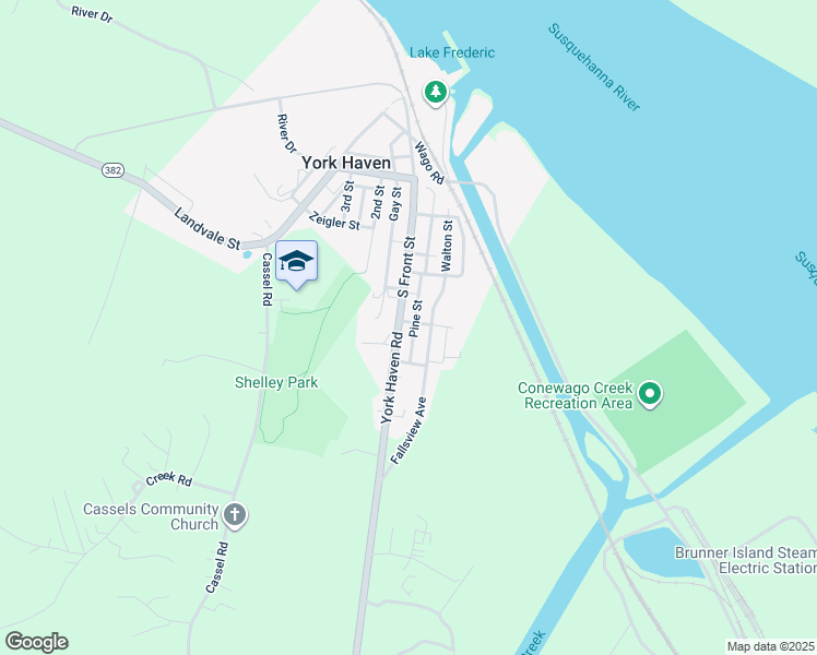 map of restaurants, bars, coffee shops, grocery stores, and more near 125 South Front Street in York Haven