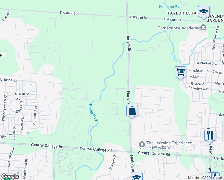map of restaurants, bars, coffee shops, grocery stores, and more near 6043 Limewood Drive in Westerville