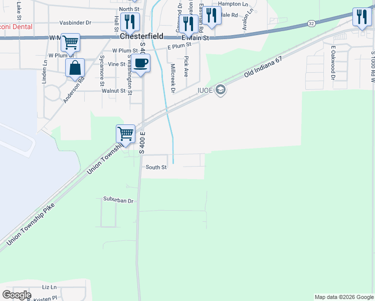 map of restaurants, bars, coffee shops, grocery stores, and more near 237 Mullberry Road in Anderson