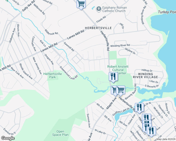 map of restaurants, bars, coffee shops, grocery stores, and more near 138 Sawmill Road in Brick Township