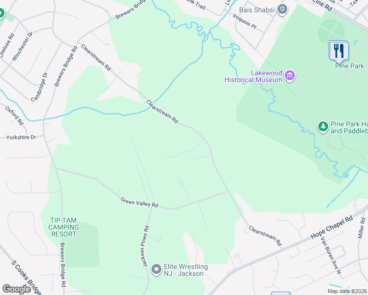map of restaurants, bars, coffee shops, grocery stores, and more near 420 Clearstream Road in Jackson Township