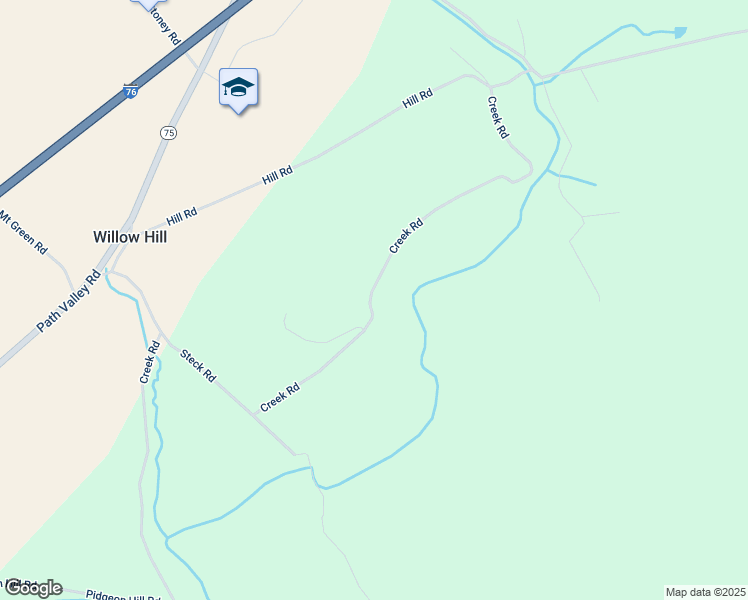 map of restaurants, bars, coffee shops, grocery stores, and more near 13938 Creek Road in Willow Hill