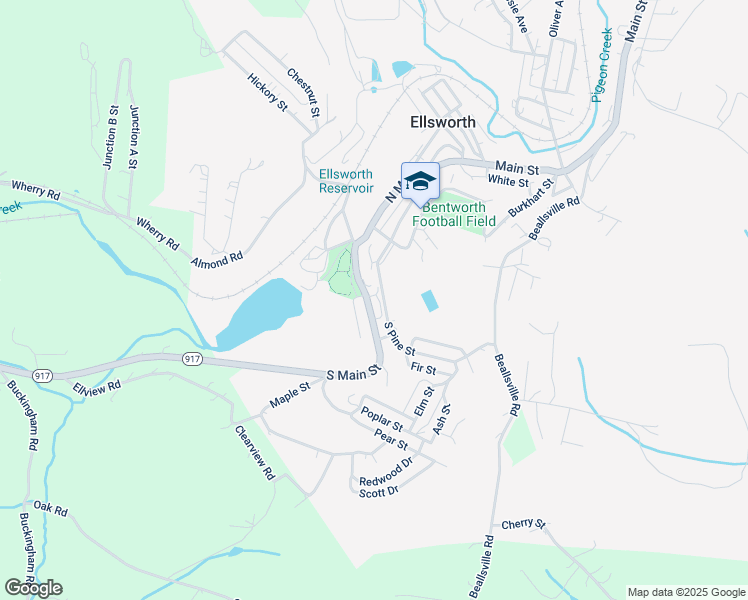 map of restaurants, bars, coffee shops, grocery stores, and more near 27 South Main Street in Ellsworth