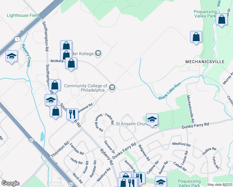 map of restaurants, bars, coffee shops, grocery stores, and more near 14001 McNulty Road in Philadelphia