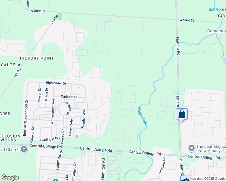 map of restaurants, bars, coffee shops, grocery stores, and more near 6146 Foxmeadow Dr in Westerville