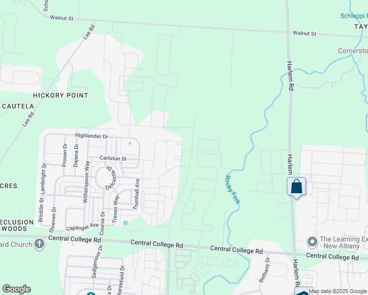 map of restaurants, bars, coffee shops, grocery stores, and more near 6146 Foxmeadow Dr in Westerville