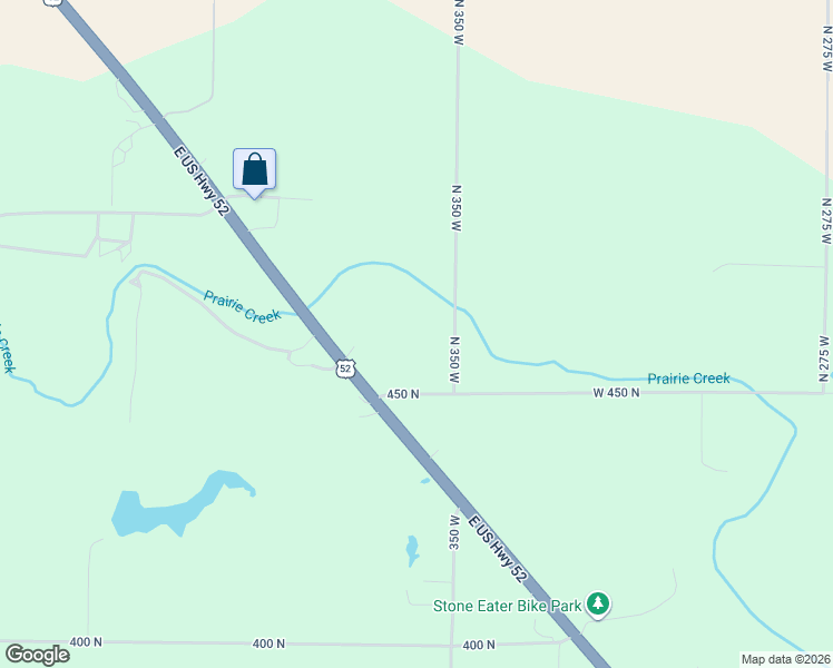 map of restaurants, bars, coffee shops, grocery stores, and more near 3502 West 450 North in Thorntown