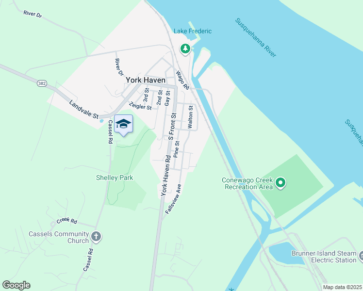 map of restaurants, bars, coffee shops, grocery stores, and more near 110 Fallsview Avenue in York Haven