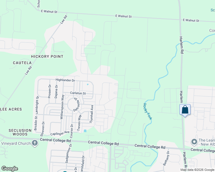 map of restaurants, bars, coffee shops, grocery stores, and more near 6232 Gilmer Way in Westerville