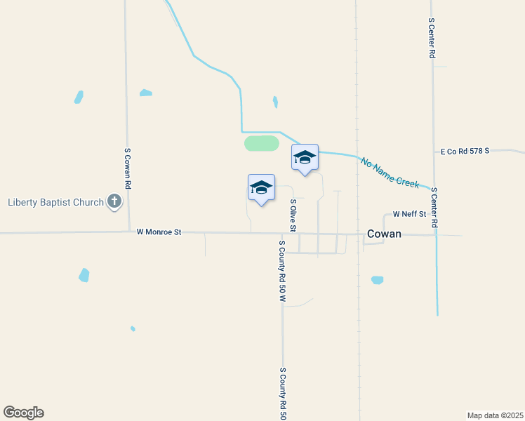 map of restaurants, bars, coffee shops, grocery stores, and more near 1000 West Co Road 600 South in Muncie