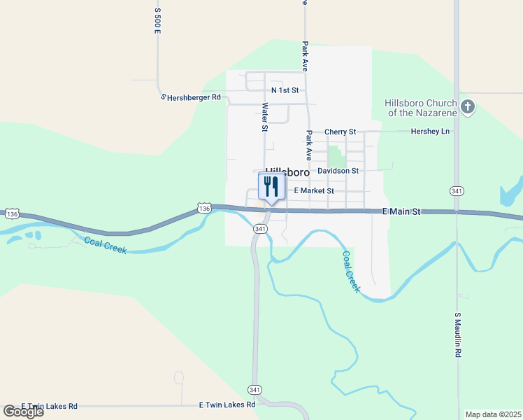 map of restaurants, bars, coffee shops, grocery stores, and more near 100-108 Water St in Hillsboro