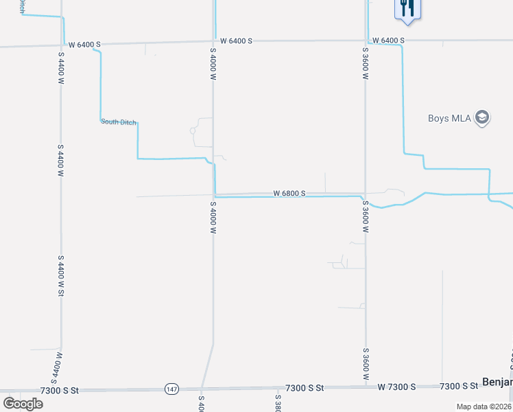map of restaurants, bars, coffee shops, grocery stores, and more near 3847 West 6800 South in Benjamin
