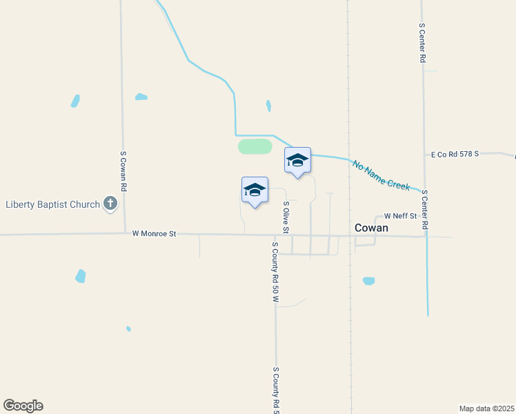 map of restaurants, bars, coffee shops, grocery stores, and more near 1000 West Co Road 600 South in Muncie