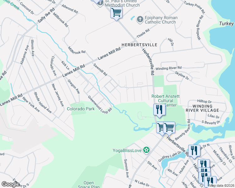 map of restaurants, bars, coffee shops, grocery stores, and more near 73 Creek Road in Brick Township