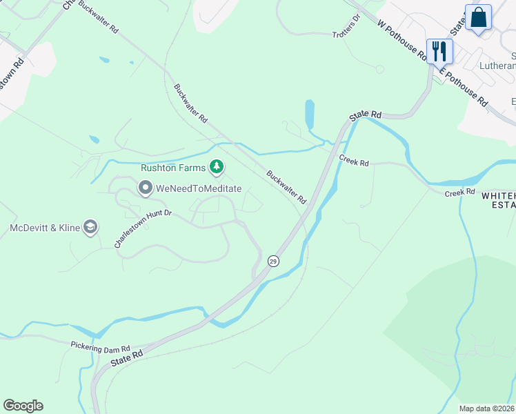 map of restaurants, bars, coffee shops, grocery stores, and more near 163 Stewarts Court in Phoenixville