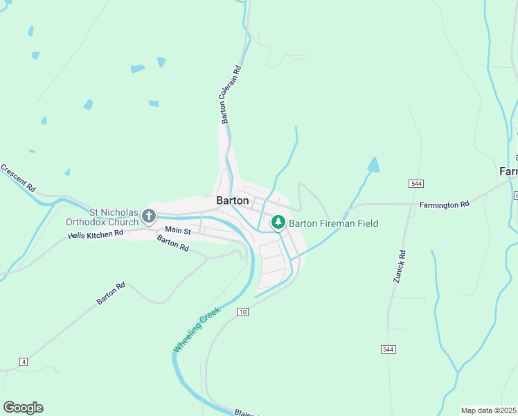 map of restaurants, bars, coffee shops, grocery stores, and more near 52087 Center Street in Saint Clairsville