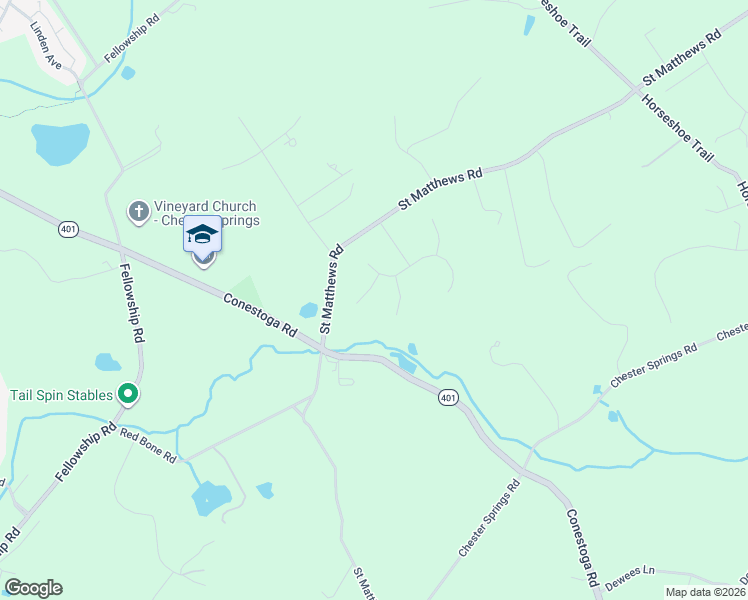 map of restaurants, bars, coffee shops, grocery stores, and more near 10 Gregory Lane in Chester Springs