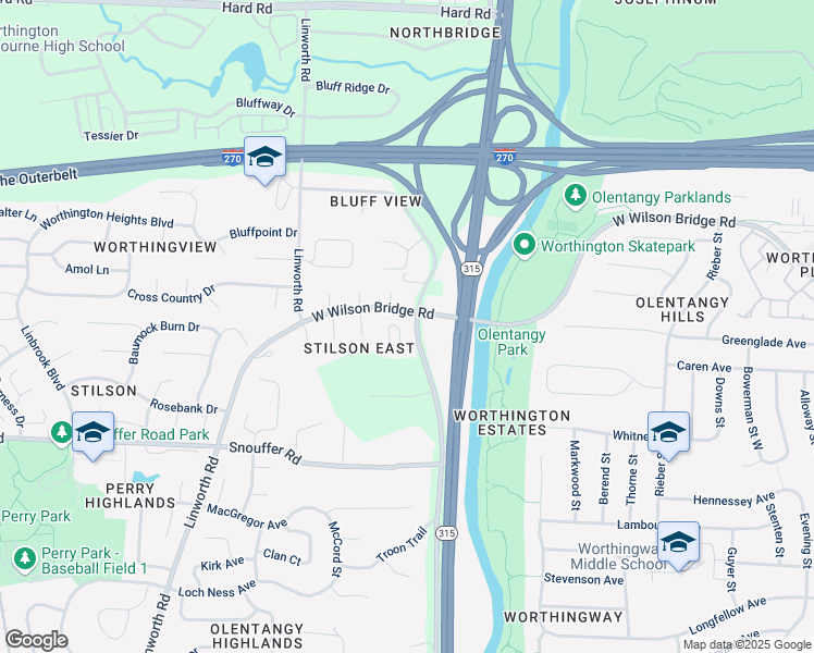 map of restaurants, bars, coffee shops, grocery stores, and more near 6972 Andrew Hill Place in Columbus