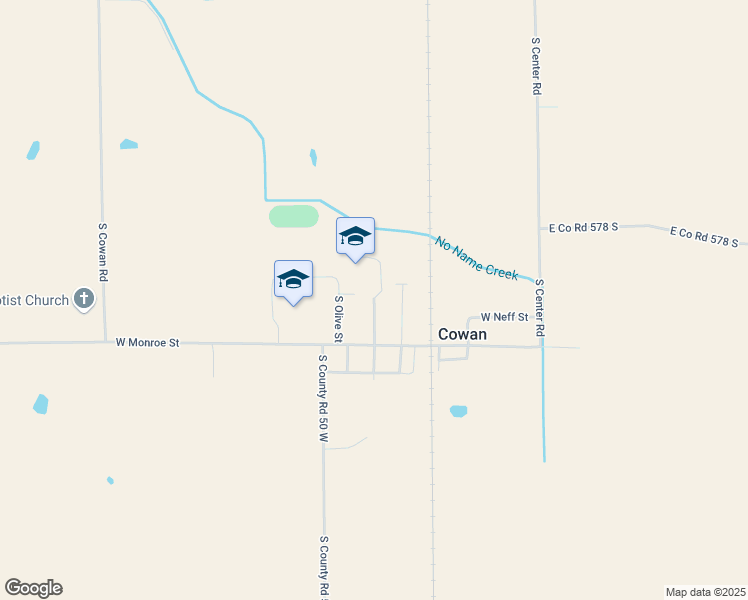 map of restaurants, bars, coffee shops, grocery stores, and more near 9401 South Nottingham Street in Muncie