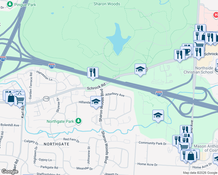 map of restaurants, bars, coffee shops, grocery stores, and more near 2011-2013 Glouchester Avenue in Columbus