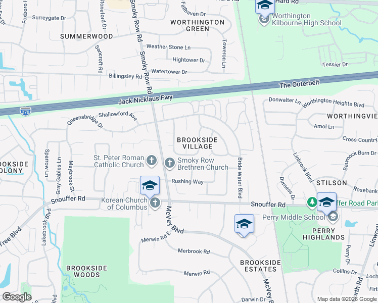 map of restaurants, bars, coffee shops, grocery stores, and more near 1710 Wessel Drive in Columbus