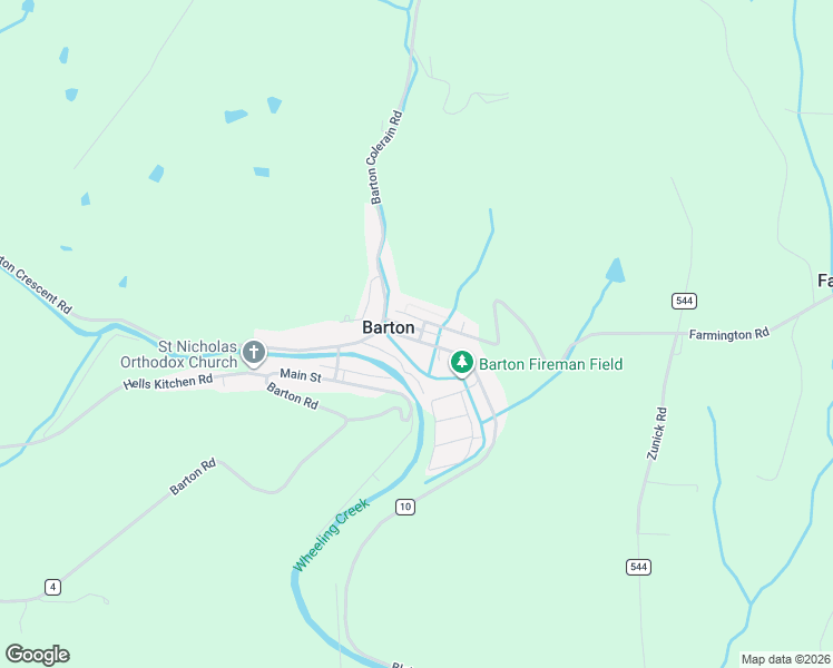 map of restaurants, bars, coffee shops, grocery stores, and more near 52087 Center Street in Saint Clairsville