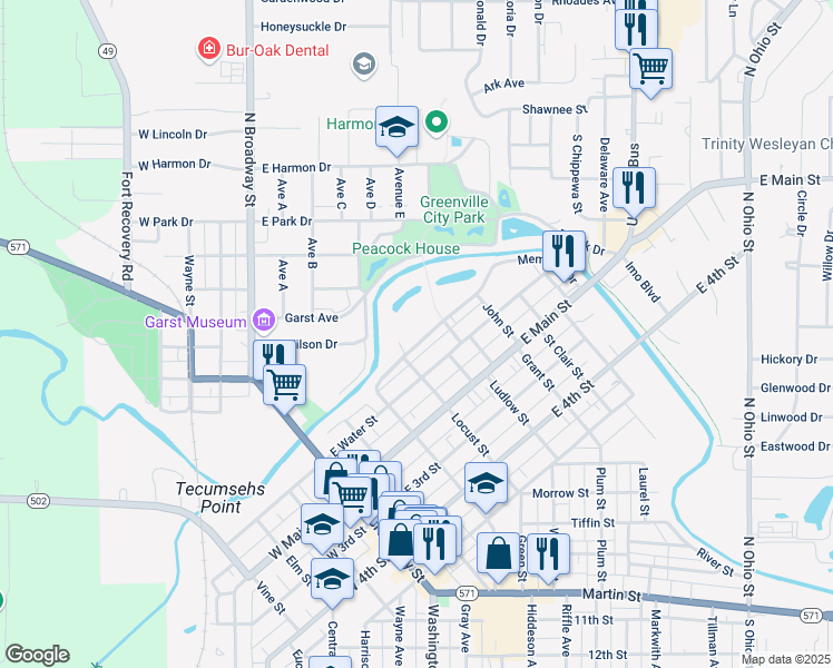 map of restaurants, bars, coffee shops, grocery stores, and more near 200 Memorial Drive in Greenville