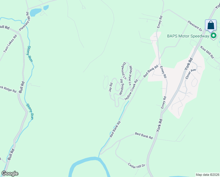 map of restaurants, bars, coffee shops, grocery stores, and more near Jay Road in York County