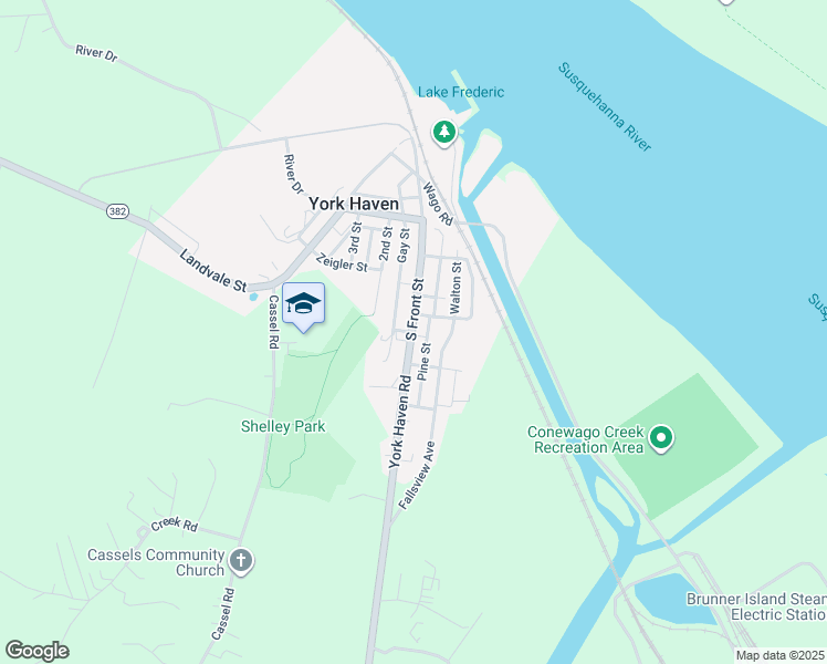 map of restaurants, bars, coffee shops, grocery stores, and more near 104 Fallsview Avenue in York Haven