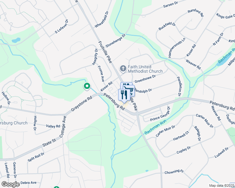 map of restaurants, bars, coffee shops, grocery stores, and more near 502 Alston Court in Lancaster