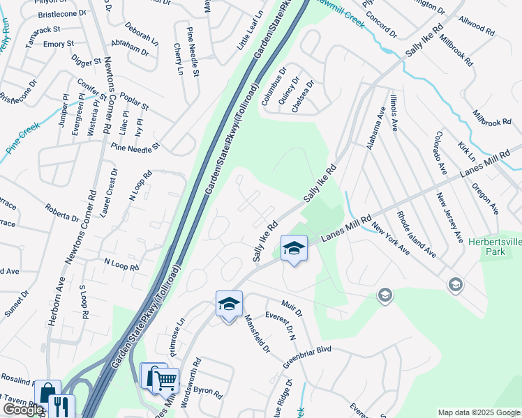 map of restaurants, bars, coffee shops, grocery stores, and more near 71 Briar Mills Drive in Brick Township