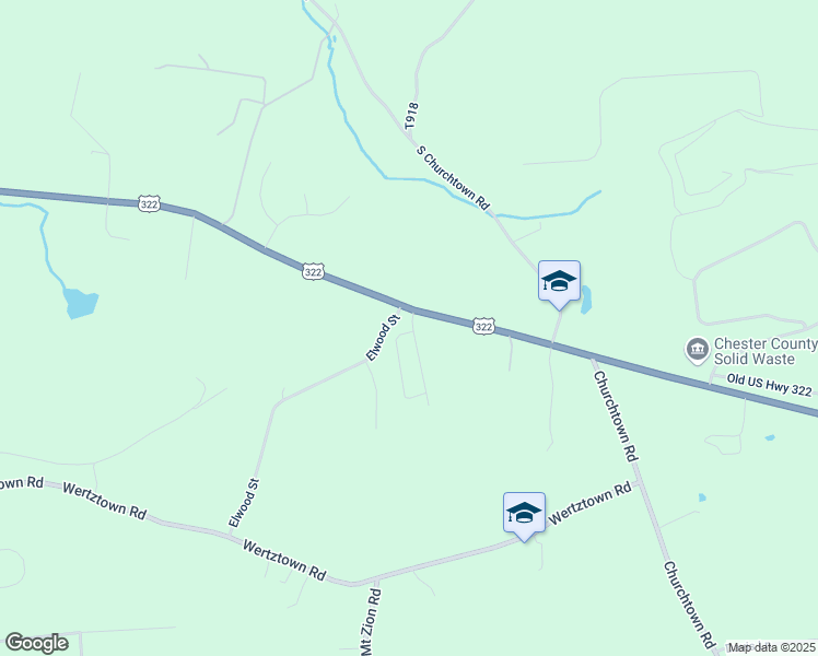 map of restaurants, bars, coffee shops, grocery stores, and more near 2 Mountain Top Lane in Narvon