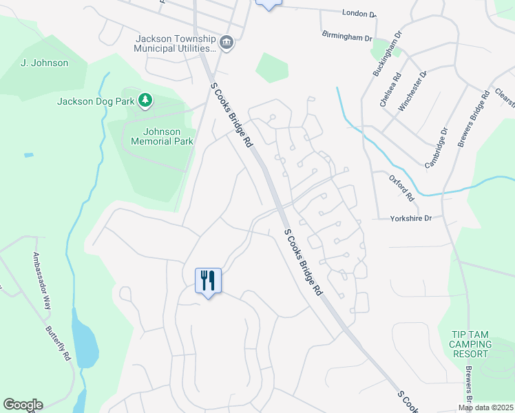 map of restaurants, bars, coffee shops, grocery stores, and more near 42 Medinah Court in Jackson Township