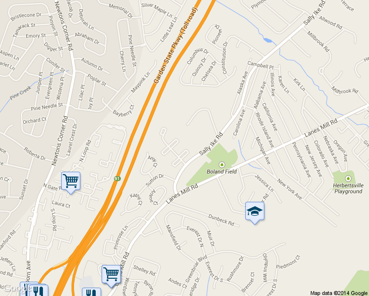 map of restaurants, bars, coffee shops, grocery stores, and more near 71 Briar Mills Drive in Brick Township