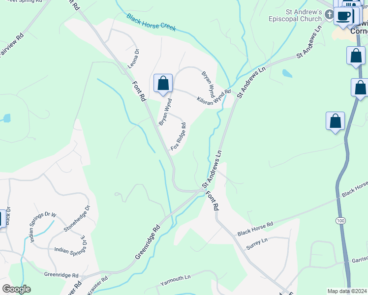 map of restaurants, bars, coffee shops, grocery stores, and more near 5 Fox Ridge Road in Glenmoore