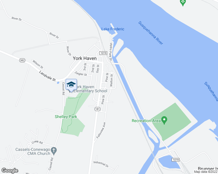 map of restaurants, bars, coffee shops, grocery stores, and more near 21 Dunkle Avenue in York Haven